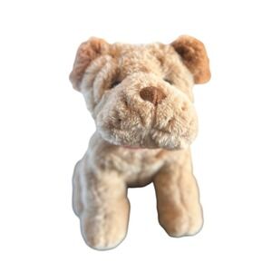 Walmart Cream Bulldog Plush 10" Tan Wrinkled Dog Stuffed Animal Shar Pei Soft